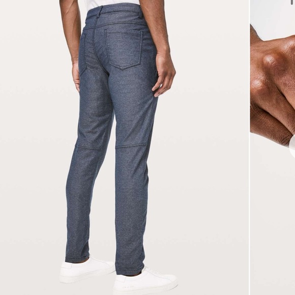 Lululemon Men’s ABC Pant Slim Tech Canvas Heathered Deep Navy 28 - Picture 3 of 9